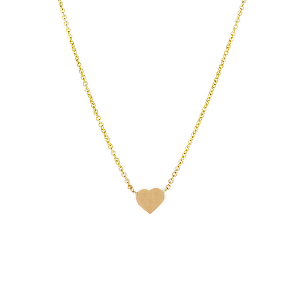 Flat gold heart on sale necklace